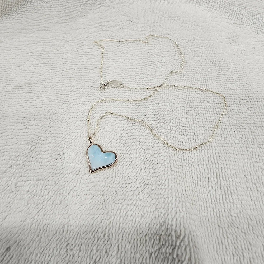 Dune Silver Necklace with Blue Heart Pendant - Picture 7 of 10